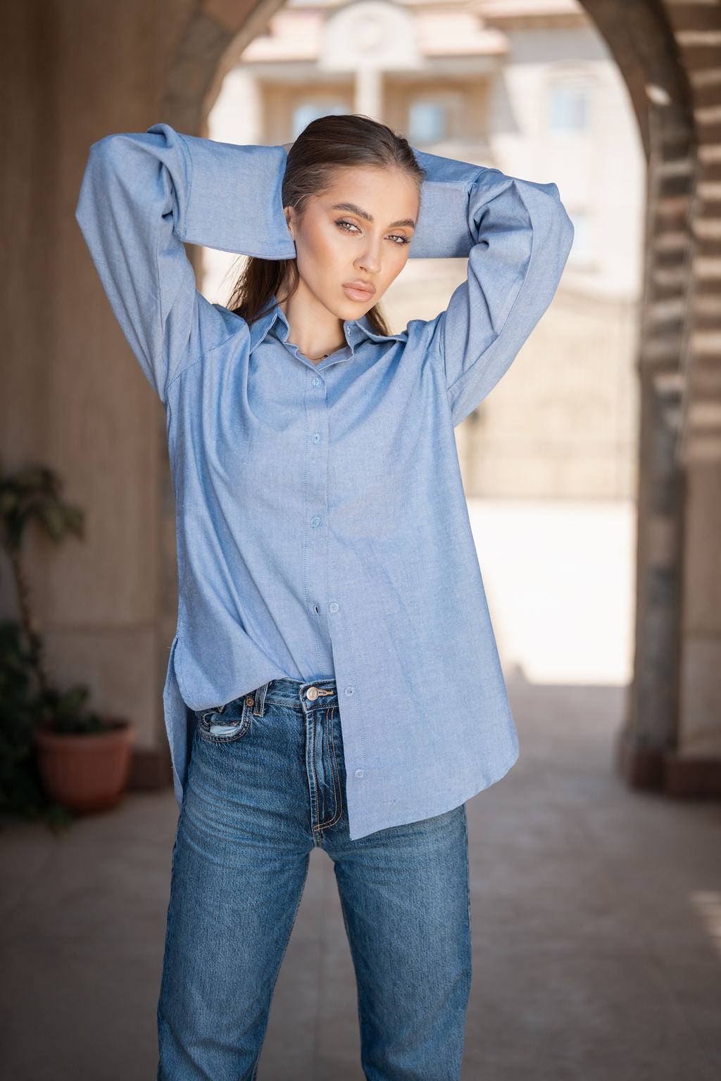 Summer essential classic blue shirt