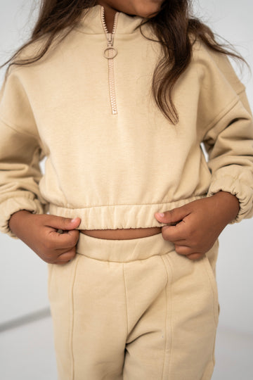Beige cropped set