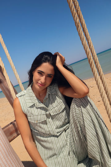 Sandy Stripes Sleeveless Shirt