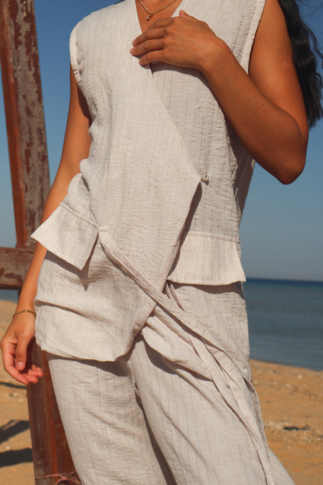 Striped Vest Set