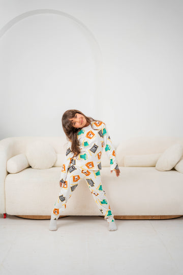 Long-sleeve printed PJs