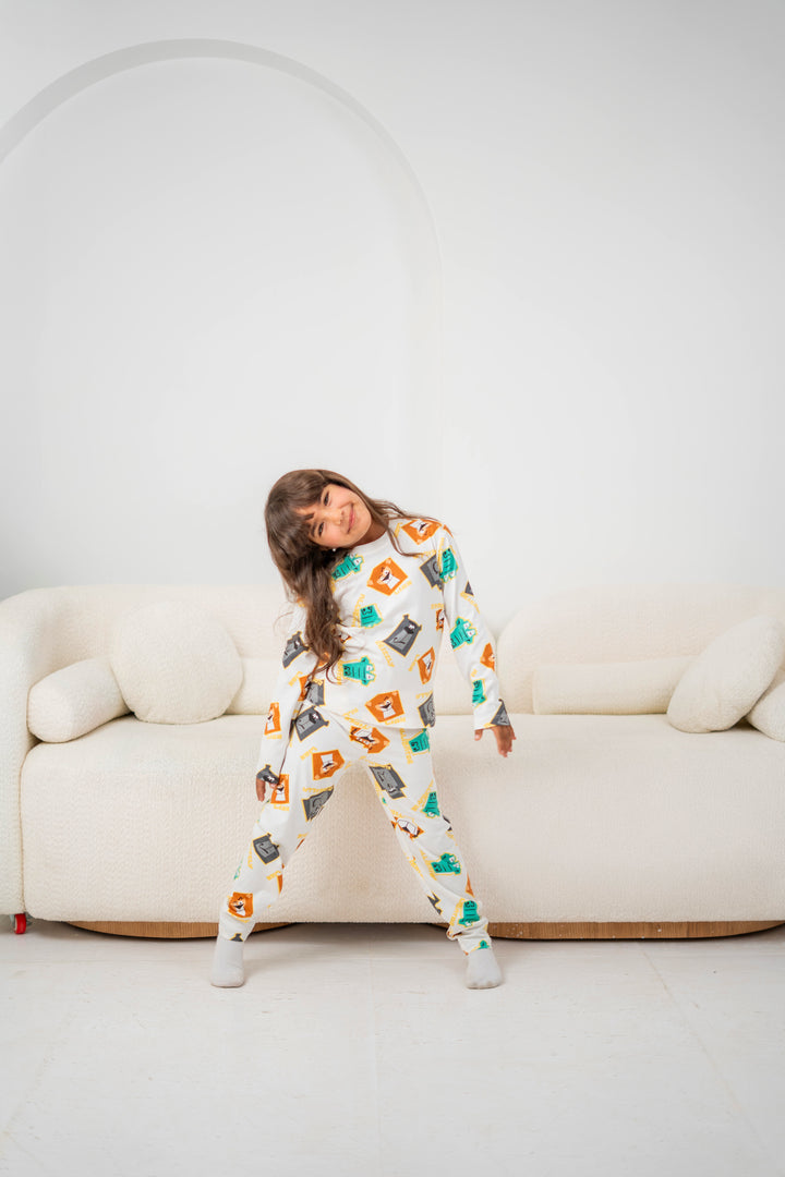 Long-sleeve printed PJs