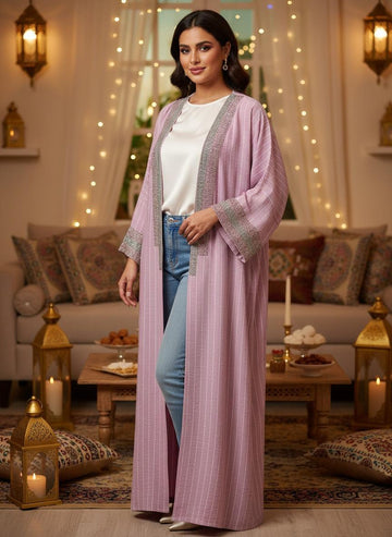 Pink-striped Kaftan